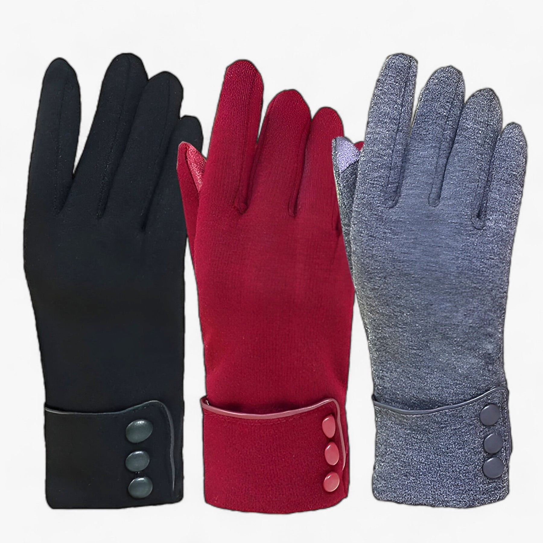 Gloves : Handschoenen Khaki - WarmComfort - Herfst Winter Fleece Gevoerde in van Pantino