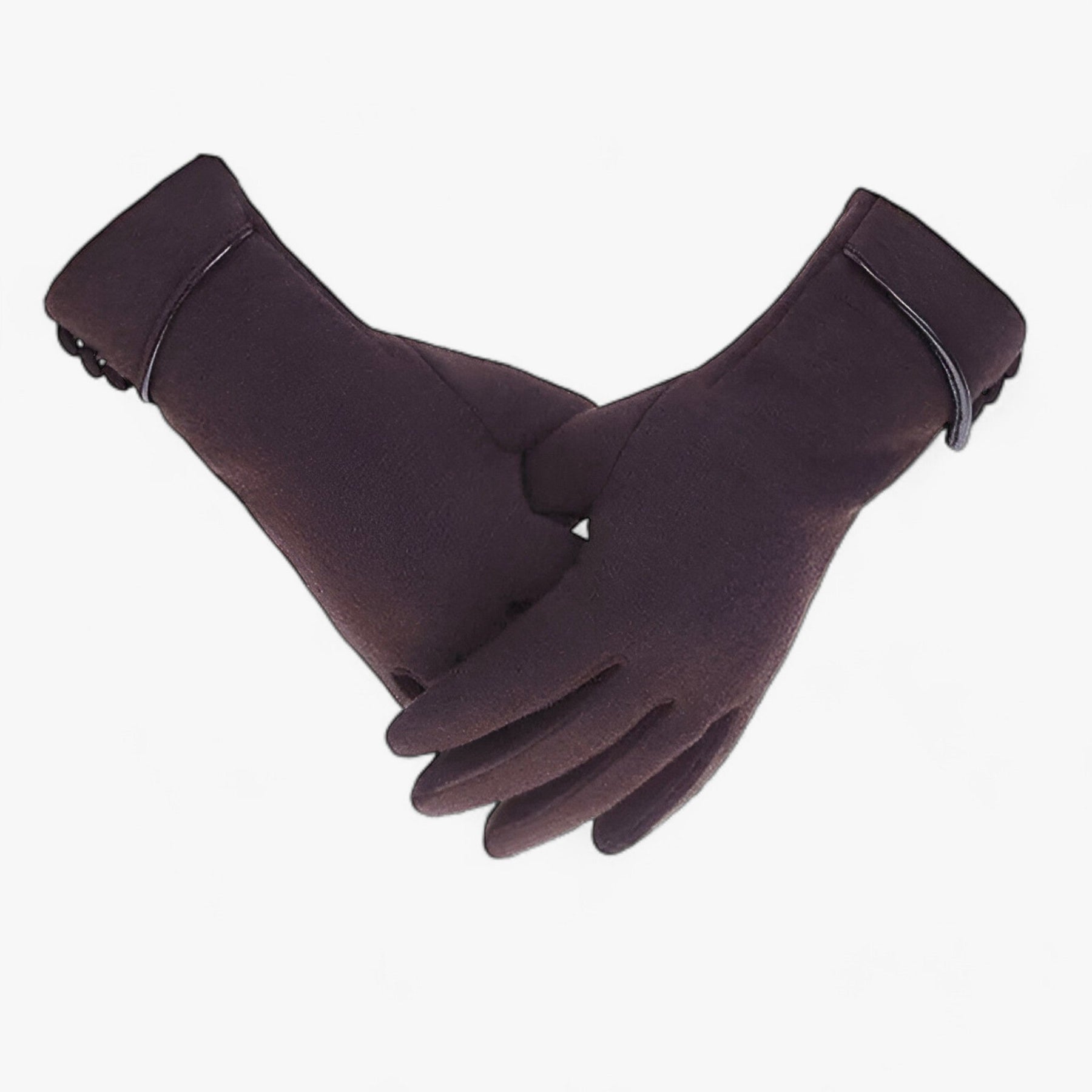 Gloves : Handschoenen Khaki - WarmComfort - Herfst Winter Fleece Gevoerde in Koffie van Pantino