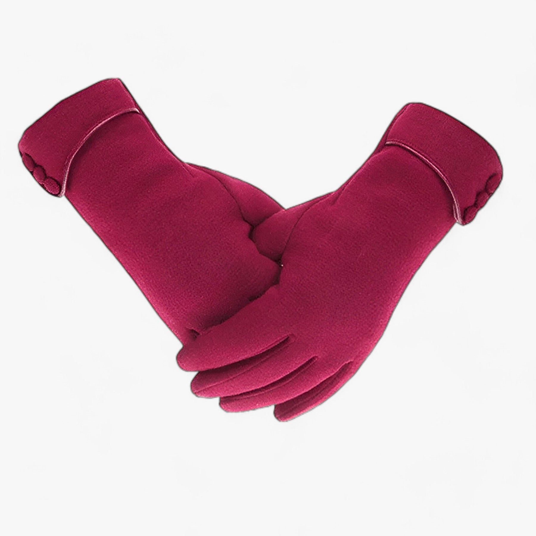 Gloves : Handschoenen Khaki - WarmComfort - Herfst Winter Fleece Gevoerde in Wijnrood van Pantino