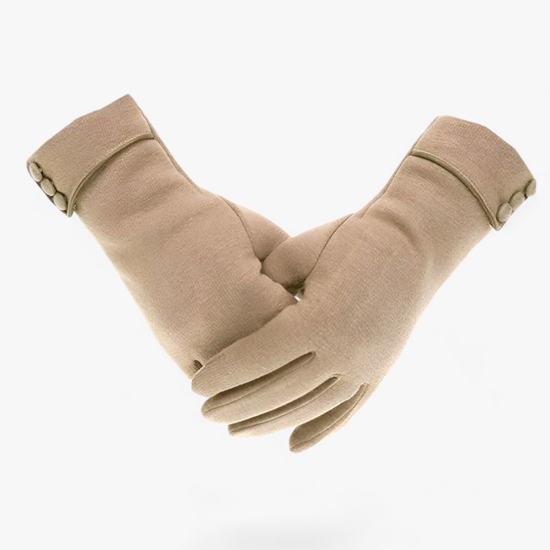 Gloves : Handschoenen Khaki - WarmComfort - Herfst Winter Fleece Gevoerde in Khaki van Pantino