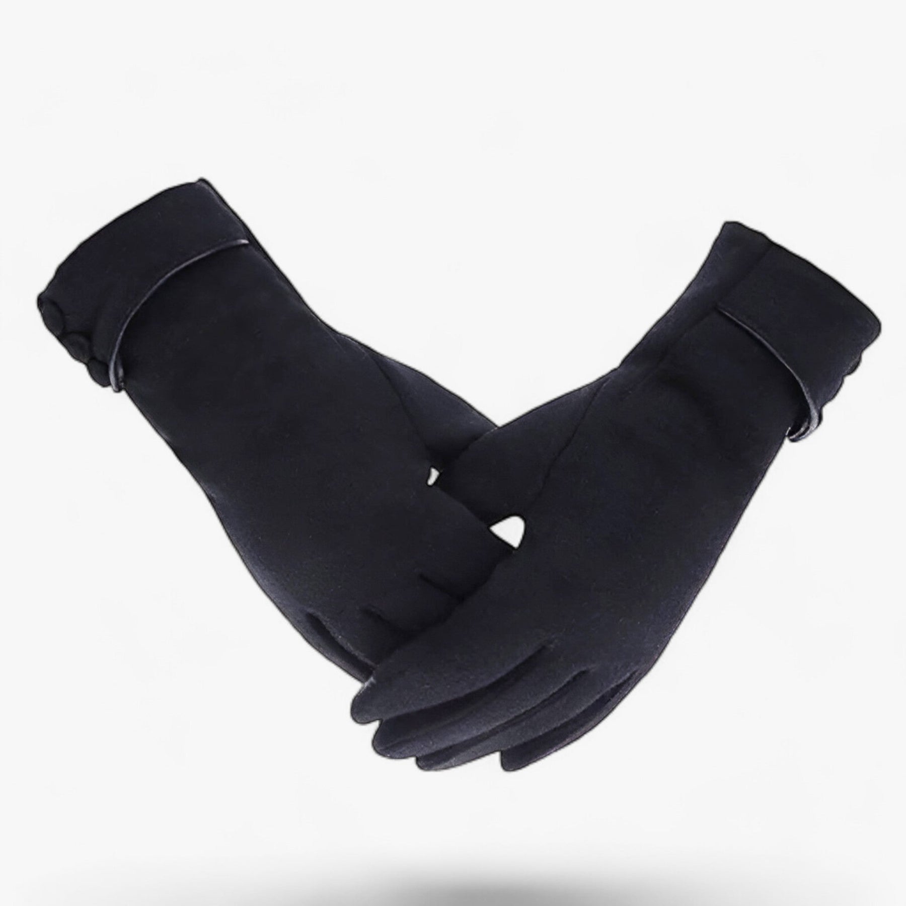 Gloves : Handschoenen Khaki - WarmComfort - Herfst Winter Fleece Gevoerde in Zwart van Pantino