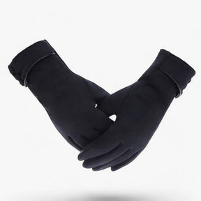 Gloves : Handschoenen Khaki - WarmComfort - Herfst Winter Fleece Gevoerde in Zwart van Pantino