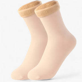 Socks : Sokken van Fluweelachtig Wol - Ultieme Winterwarmte (1 Paar + 1 Paar Gratis) - Grijs in Huid van Pantino