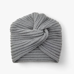Turban Hat : Strickturban voor Dames - Elegante Comfort van Kasjmier - Zwart in Grijs van Pantino