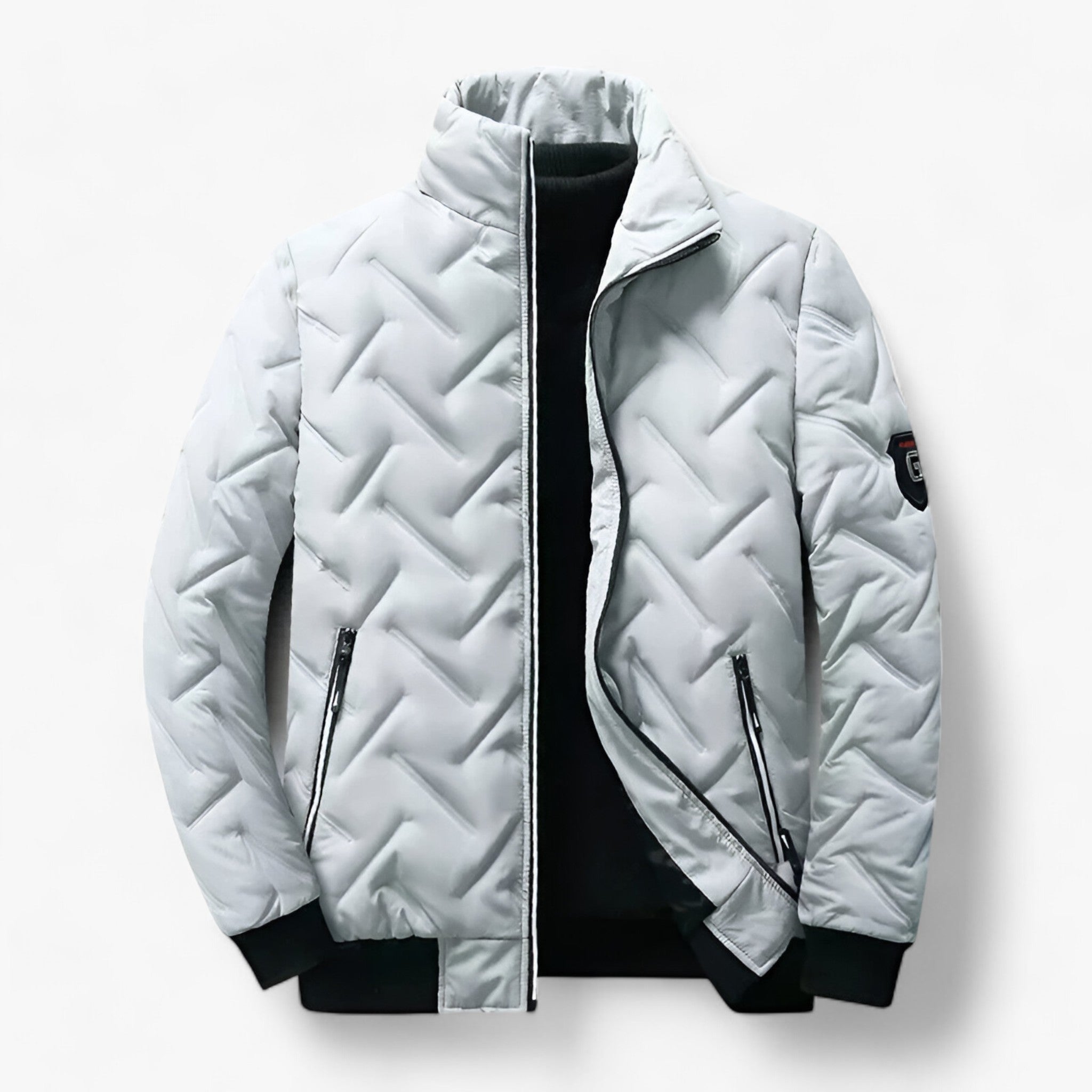 Jacket : Gewatteerde Jas - Ultieme Warmte en Stijlvolle Bescherming - Groen in Grijs van Pantino