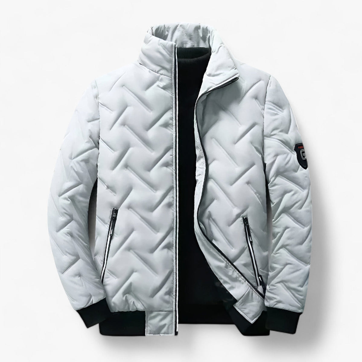 Jacket : Gewatteerde Jas - Ultieme Warmte en Stijlvolle Bescherming - Groen in Grijs van Pantino