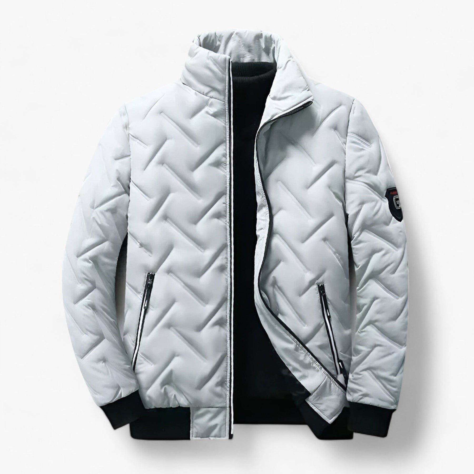 Jacket : Gewatteerde Jas - Ultieme Warmte en Stijlvolle Bescherming - Groen in Grijs van Pantino