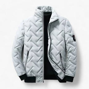 Jacket : Gewatteerde Jas - Ultieme Warmte en Stijlvolle Bescherming - Groen in Grijs van Pantino