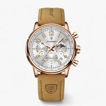 watches : Horloge Roségoud Bruin - Luxe Militair Sporthorloge - Waterdicht & Lichtgevend in Roségoud Wit van Pantino
