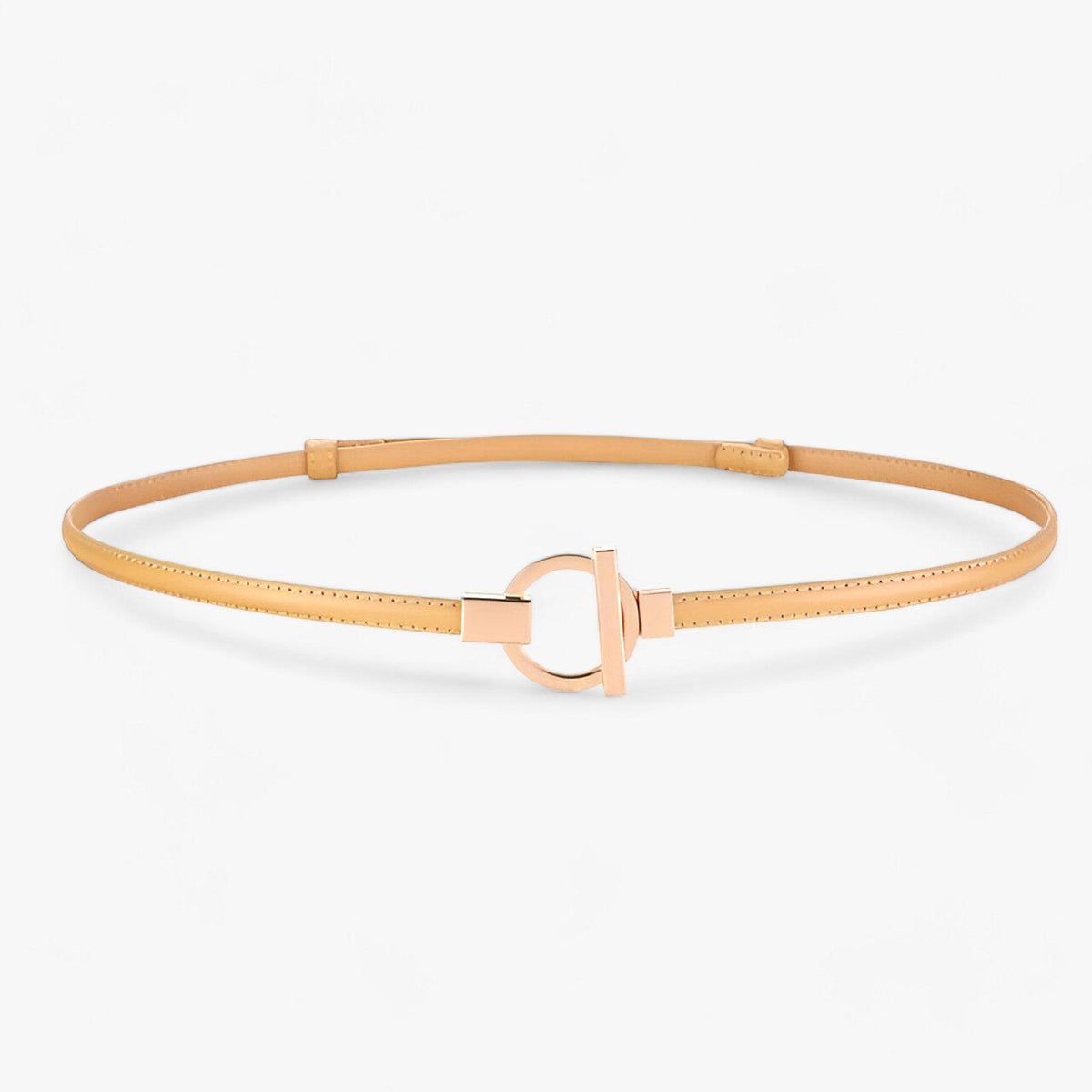 Belt : Elegante Riem Dames - Veilige Pasvorm met Gouden Gesp - Rood in Abrikoos 97cm van Pantino