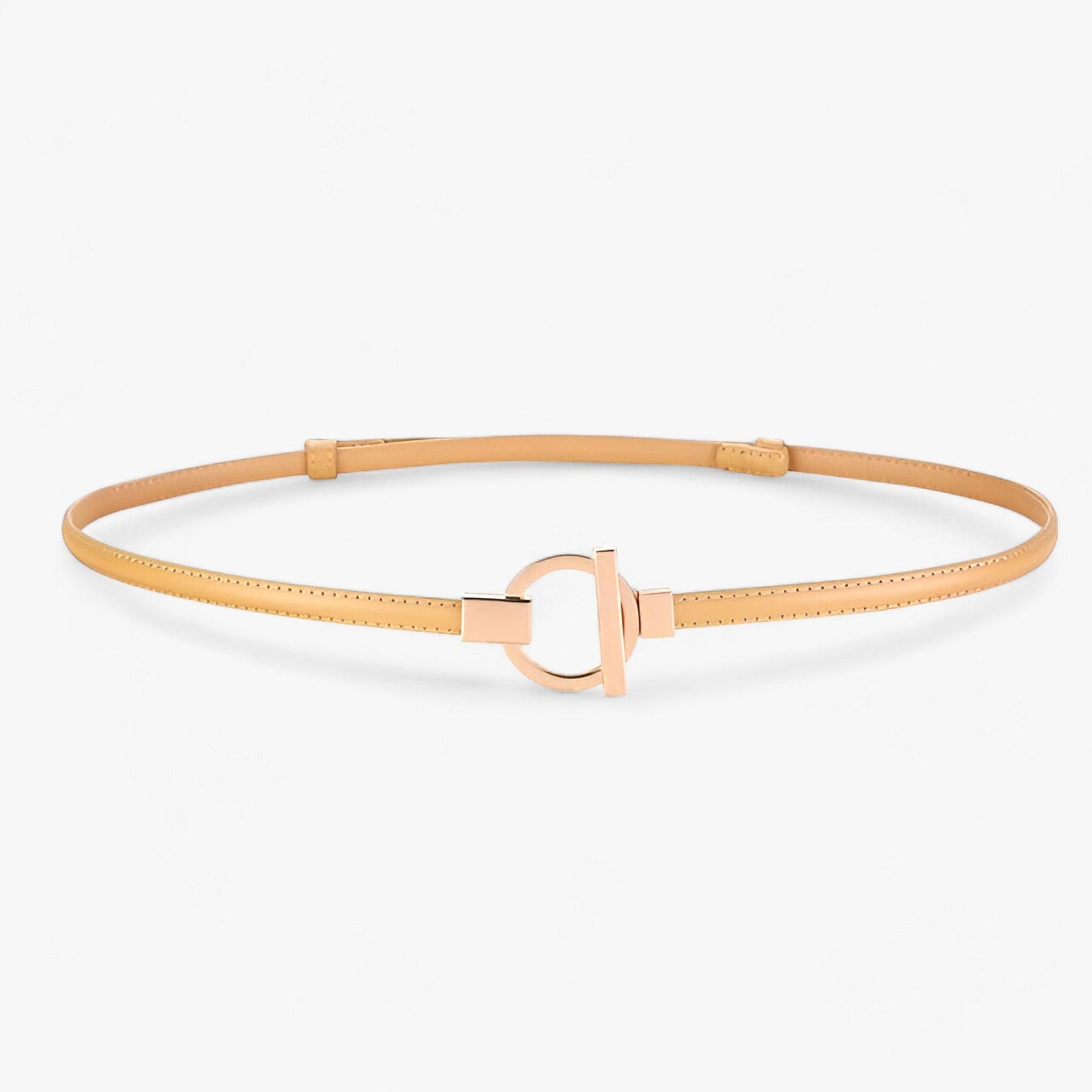 Belt : Elegante Riem Dames - Veilige Pasvorm met Gouden Gesp - Rood in Abrikoos 97cm van Pantino
