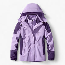 outdoor equipment : Buiten Ensemble 3-in-1 - Winterwarm Waterdicht - Witte Mannen in Violetten Vrouwen van Pantino