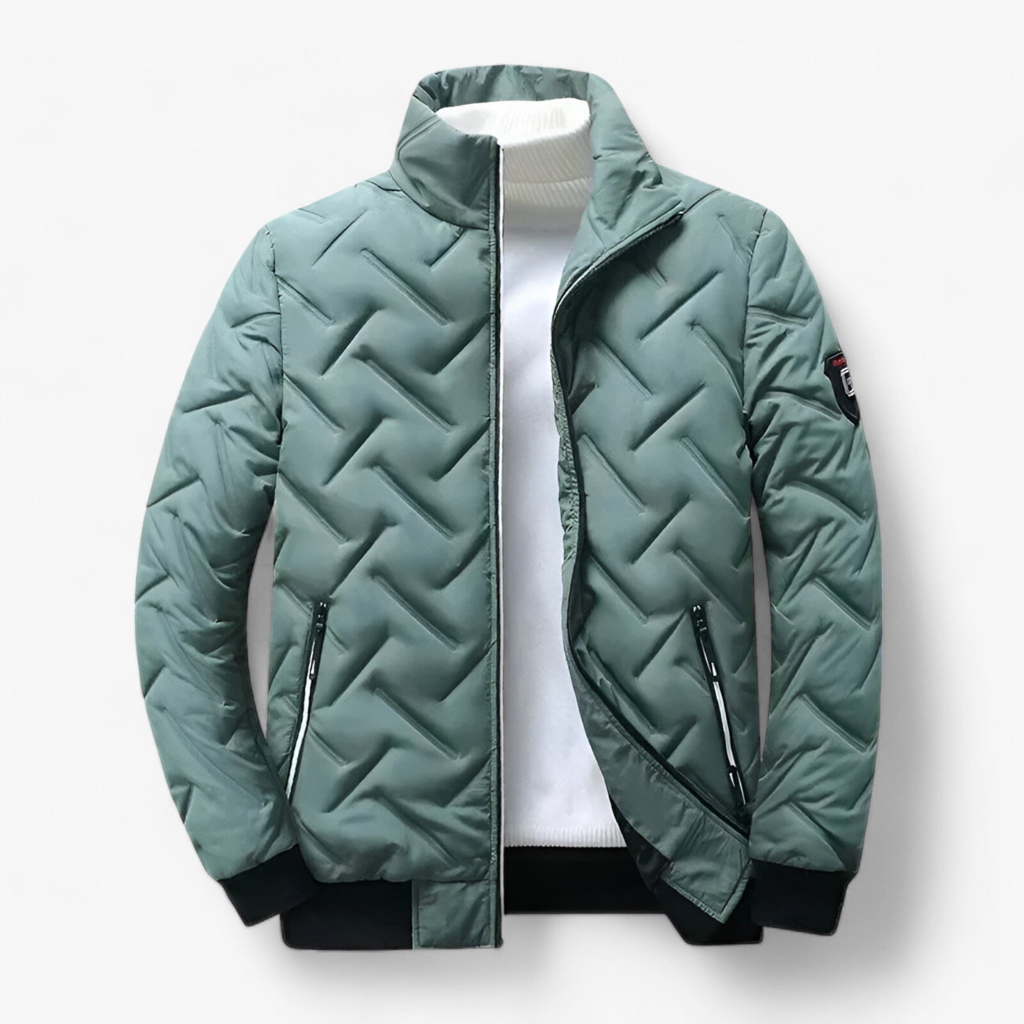 Jacket : Gewatteerde Jas - Ultieme Warmte en Stijlvolle Bescherming - Groen in Groen van Pantino