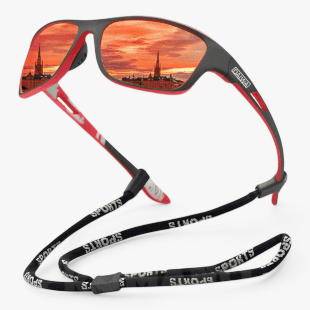 outdoor equipment : Gepolariseerde Sport Zonnebril Heren UV400 - Krasbestendig voor Fietsen, Hardlopen & Outdoor in Fire Red van Pantino