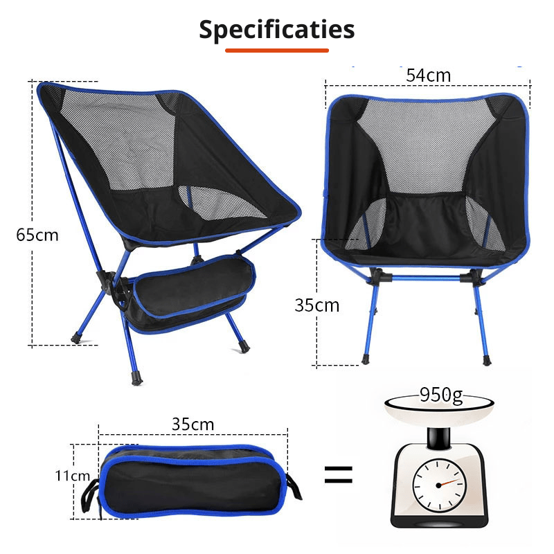 outdoor equipment : Portable Folding Moon Chair - De Ultieme Metgezel voor Al Je Buitenavonturen - Rood in van Pantino