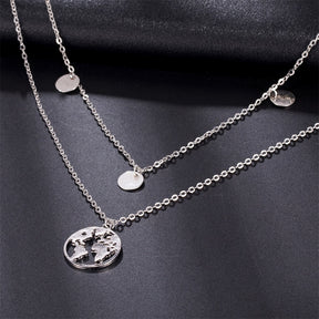 Necklace : Wereldbol Ketting Deluxe - Goudkleurig in van Pantino