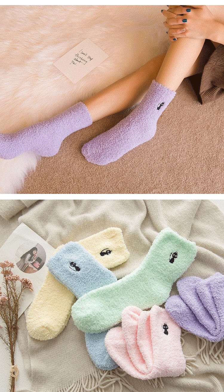 Socks : Gezellige Katoenen Sokken Honden Katten - Mintgroen - Kat in van Pantino