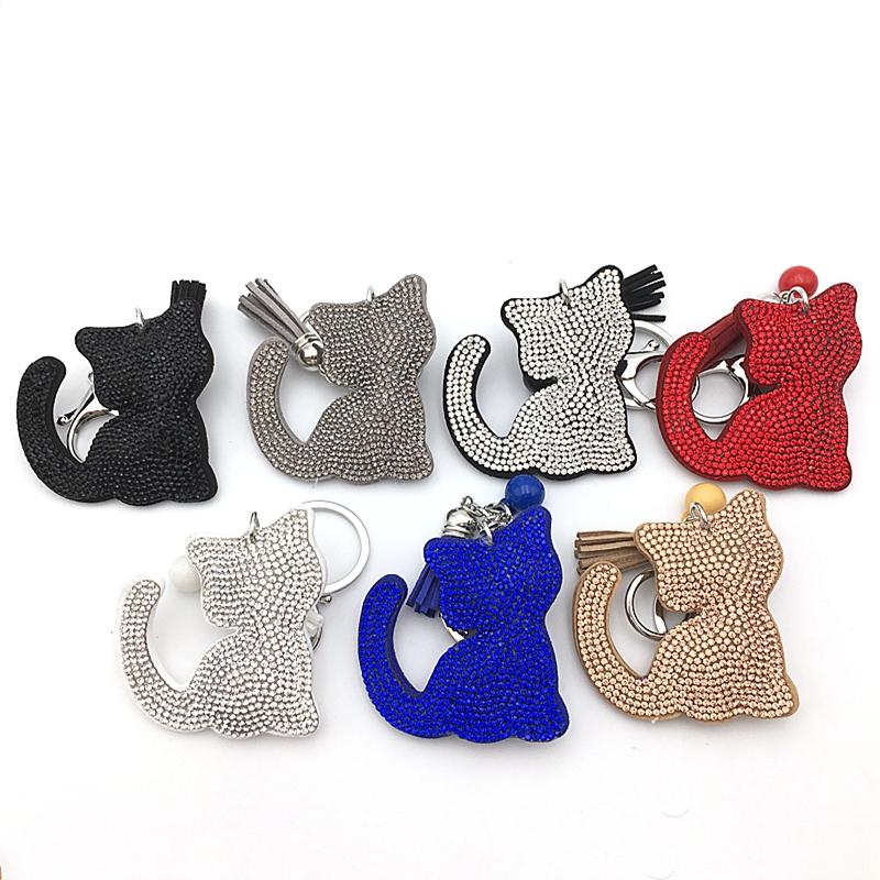 pets : Schattige Kitty Familiesleutelhanger Katten - Wit in van Pantino
