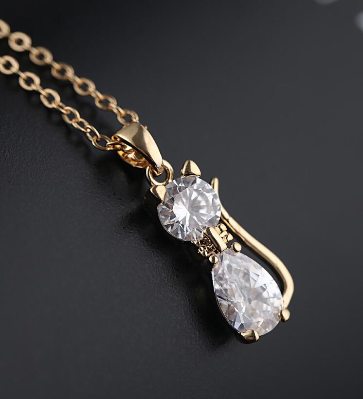 Necklace : Ketting Zilver - Kattenbedelketting met Elegant Ontwerp in van Pantino