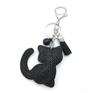 pets : Schattige Kitty Familiesleutelhanger Katten - Wit in Zwart van Pantino