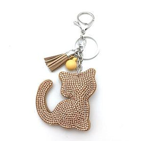 pets : Schattige Kitty Familiesleutelhanger Katten - Wit in Champagne van Pantino