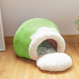 pets : Gezellige 3-in-1 Kattenhol Katoen - Groen in Groen van Pantinoshop