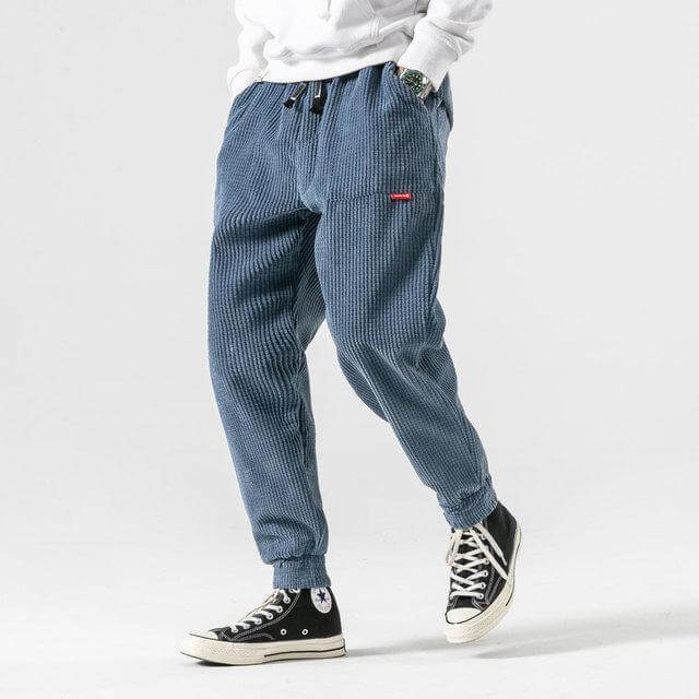 Velvet Pants : Fluwelen Broeken - Trendy - Donkerblauw in van Pantino