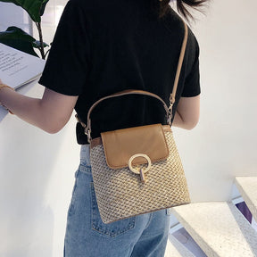 bags : Strandtas Dames - Handgeweven Stro Chique Zomer - Stro in van Pantino