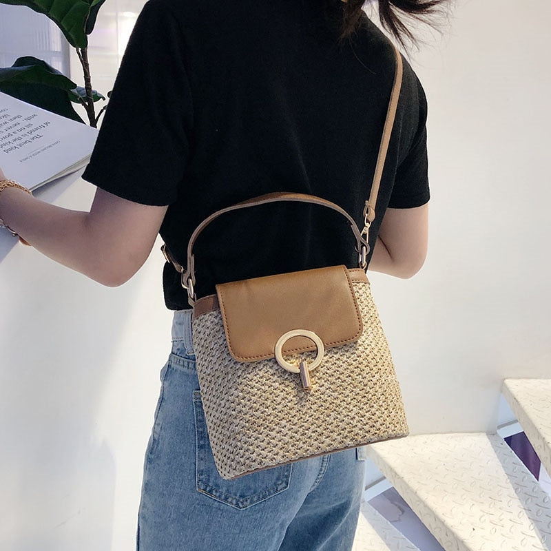 bags : Strandtas Dames - Handgeweven Stro Chique Zomer - Stro in van Pantino