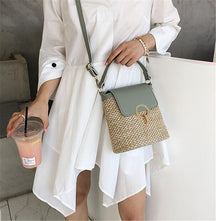 bags : Strandtas Dames - Handgeweven Stro Chique Zomer - Stro in Grijs van Pantino