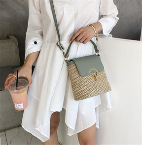 bags : Strandtas Dames - Handgeweven Stro Chique Zomer - Stro in Grijs van Pantino