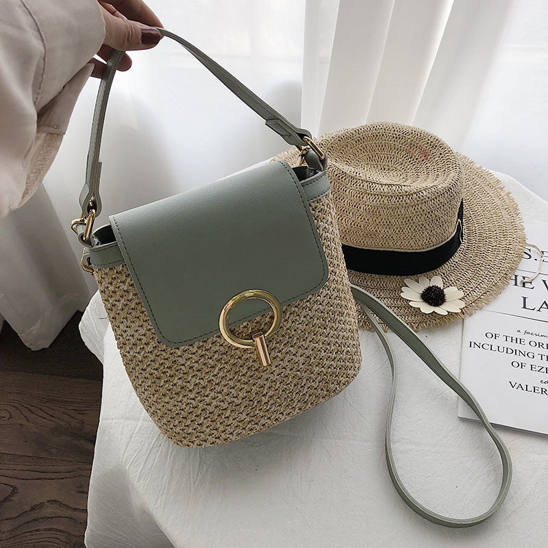 bags : Strandtas Dames - Handgeweven Stro Chique Zomer - Stro in van Pantino
