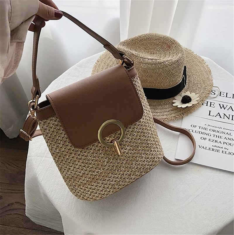 bags : Strandtas Dames - Handgeweven Stro Chique Zomer - Stro in van Pantino