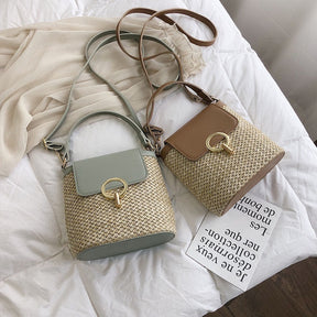 bags : Strandtas Dames - Handgeweven Stro Chique Zomer - Stro in van Pantino