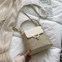 bags : Strandtas Dames - Handgeweven Stro Chique Zomer - Stro in Beige van Pantino