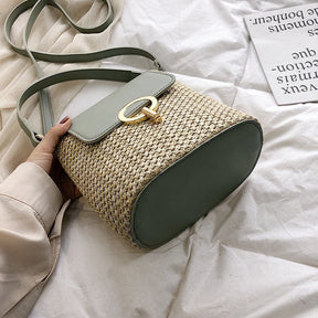 bags : Strandtas Dames - Handgeweven Stro Chique Zomer - Stro in van Pantino