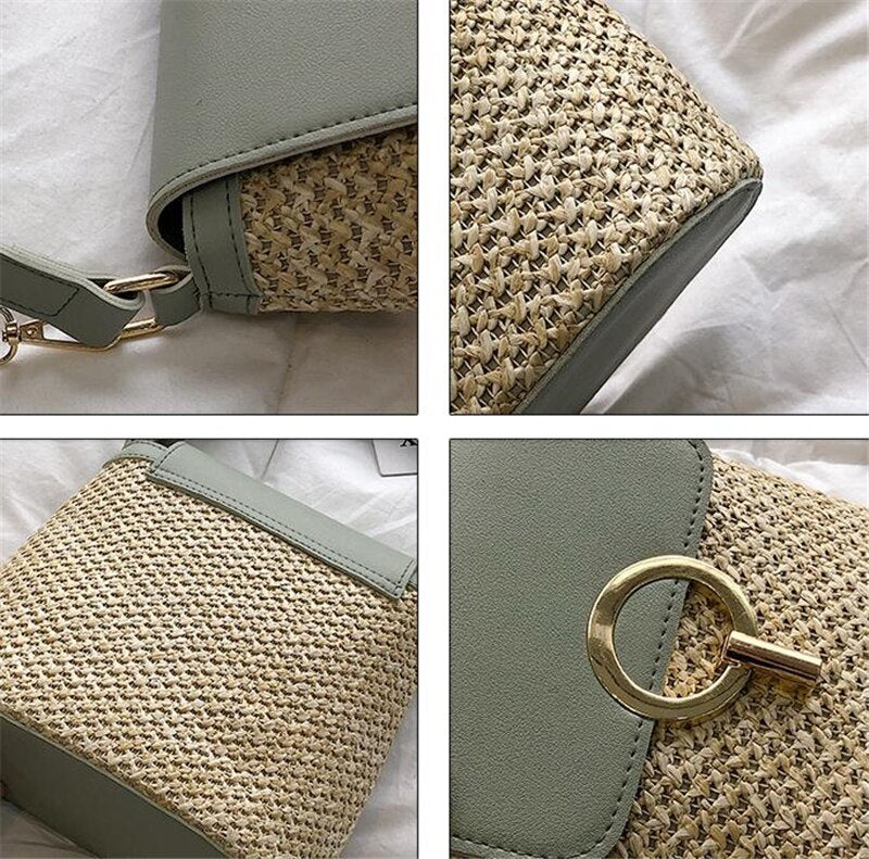 bags : Strandtas Dames - Handgeweven Stro Chique Zomer - Stro in van Pantino