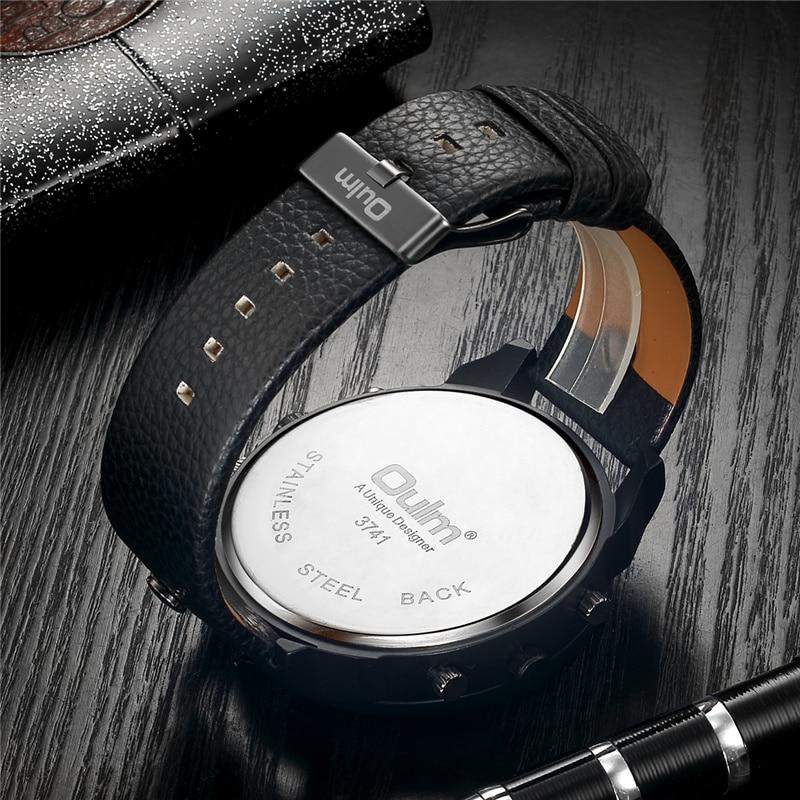 watches : Heren Horloge Zwart - Dual Time Polshorloge met Leren Band & RVS Kast in van Pantino