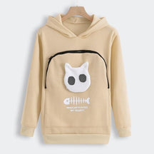 pets : Gezellige Hoodie met Zak voor Knuffelen met Huisdieren in Beige van Pantino