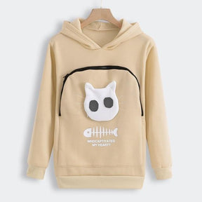 pets : Gezellige Hoodie met Zak voor Knuffelen met Huisdieren in Beige van Pantino