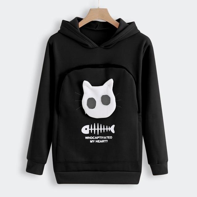 pets : Gezellige Hoodie met Zak voor Knuffelen met Huisdieren in Schwarz van Pantino