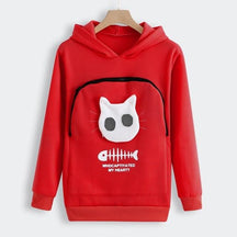 pets : Gezellige Hoodie met Zak voor Knuffelen met Huisdieren in Rot van Pantino