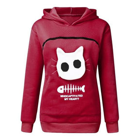 pets : Gezellige Hoodie met Zak voor Knuffelen met Huisdieren in Weinrot van Pantino