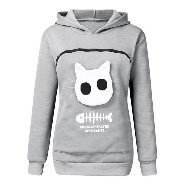 pets : Gezellige Hoodie met Zak voor Knuffelen met Huisdieren in Grau van Pantino
