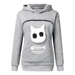 pets : Gezellige Hoodie met Zak voor Knuffelen met Huisdieren in Grau van Pantino