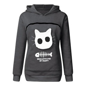 pets : Gezellige Hoodie met Zak voor Knuffelen met Huisdieren in Dunkelgrau van Pantino