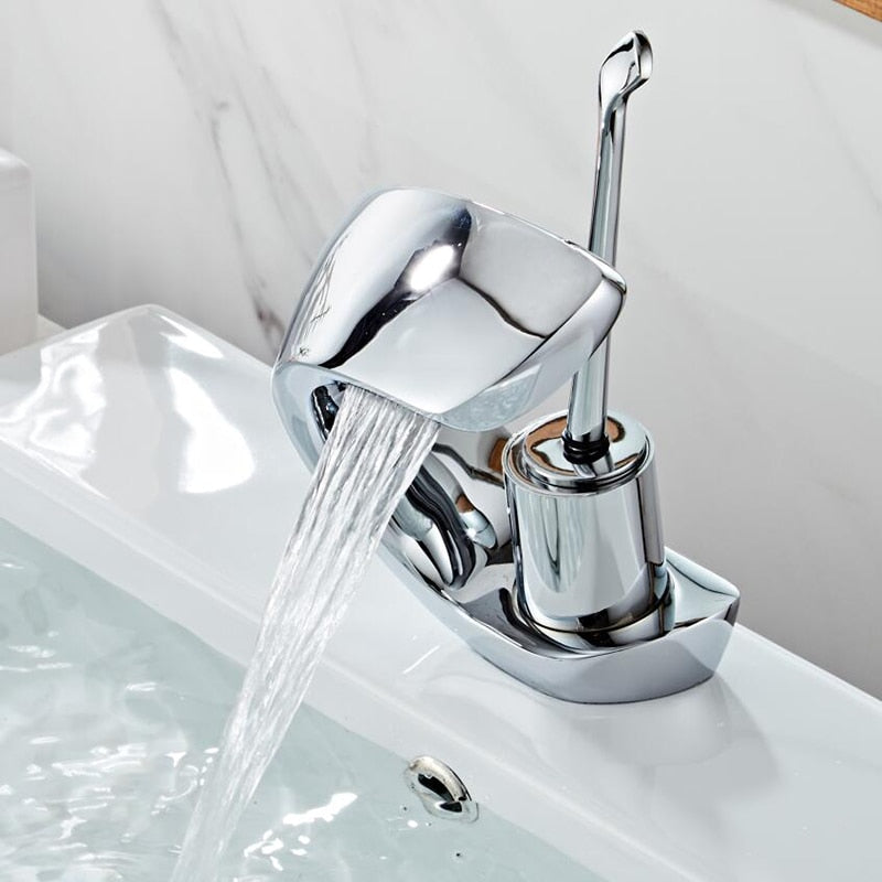 home & garden : Moderne Gebogen Watervalkkraan - Badkamer Wastafel Design - RVS in van Pantino