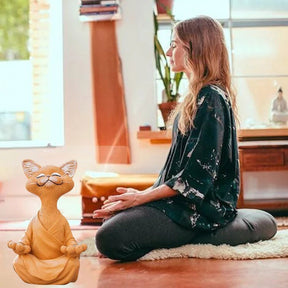 home & garden : Beeldje van Boeddha Kat Katten - Grijs in van Pantino