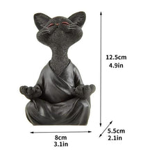 home & garden : Beeldje van Boeddha Kat Katten - Grijs in Zwart van Pantino