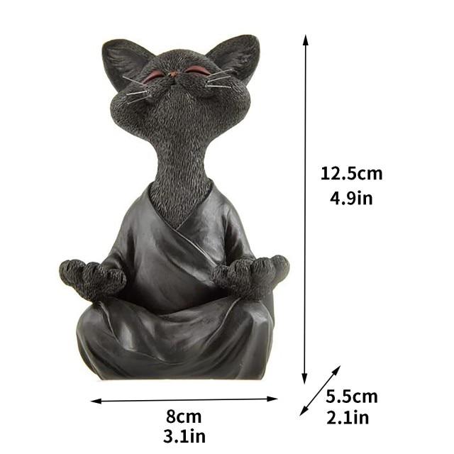 home & garden : Beeldje van Boeddha Kat Katten - Grijs in Zwart van Pantino